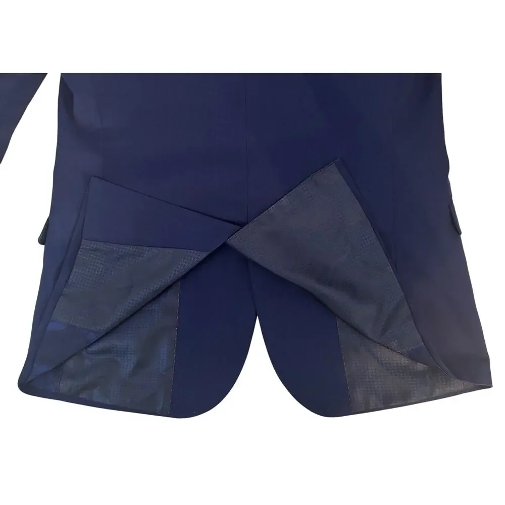 Billy‎ London Blazer Sport Coat Blue Size 38L 2-Button Single Vent Chest Pocket